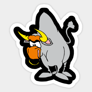 angry bull in cartoon style Sticker